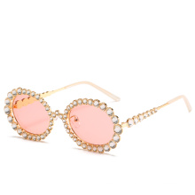 rhinestone oval sun glasses women 2020 new arrivals fashion shades designer custmo logo luxury metal sunglasses women 0620